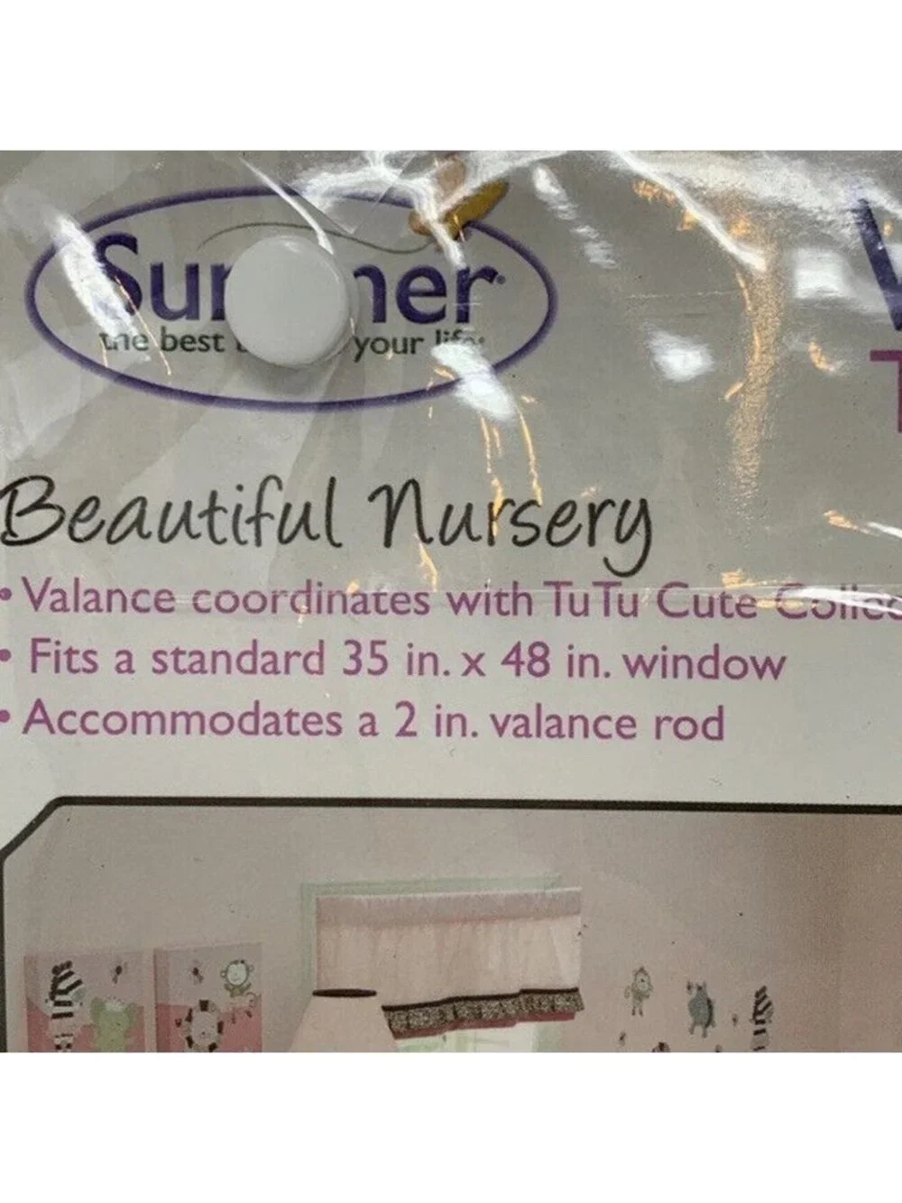 Summer Nursery Window Valance Pink Infant Jungle Safari Leopard Print 48x14 in